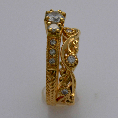 pacific treasures R346 FITTED GOLD DIAM SET KORU WEDDING RING